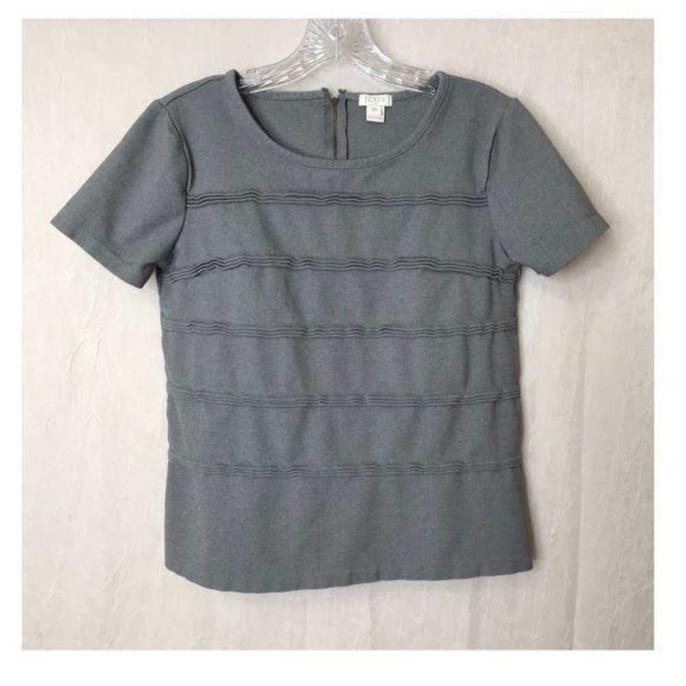 J Crew Gray XS Short Sleeve Round Neck Top